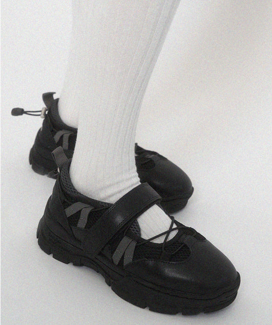 【Rockfish!】Bryn Velcro Sneakers (Mesh)- Black