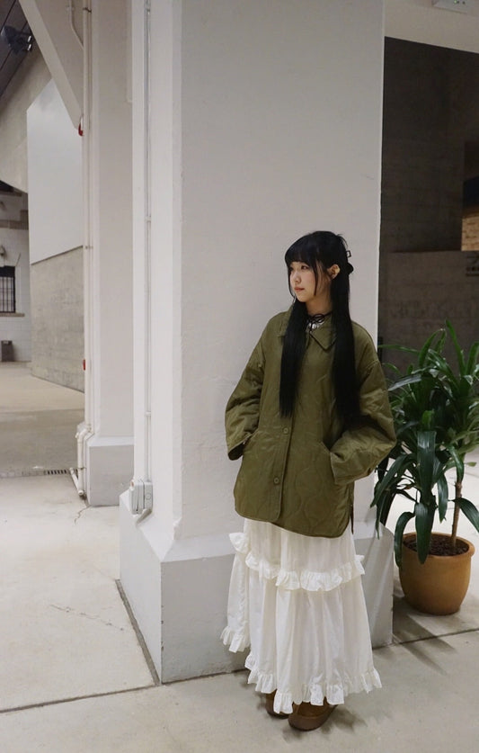 【日系感 UPUPUP!🎀】Padded worker jacket - Olive