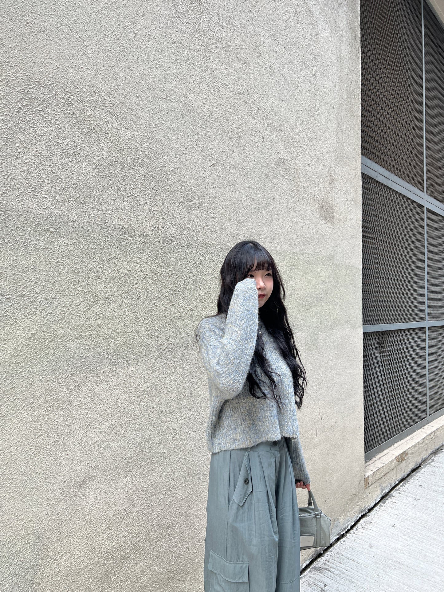 Mix Knit Top / Light Blue