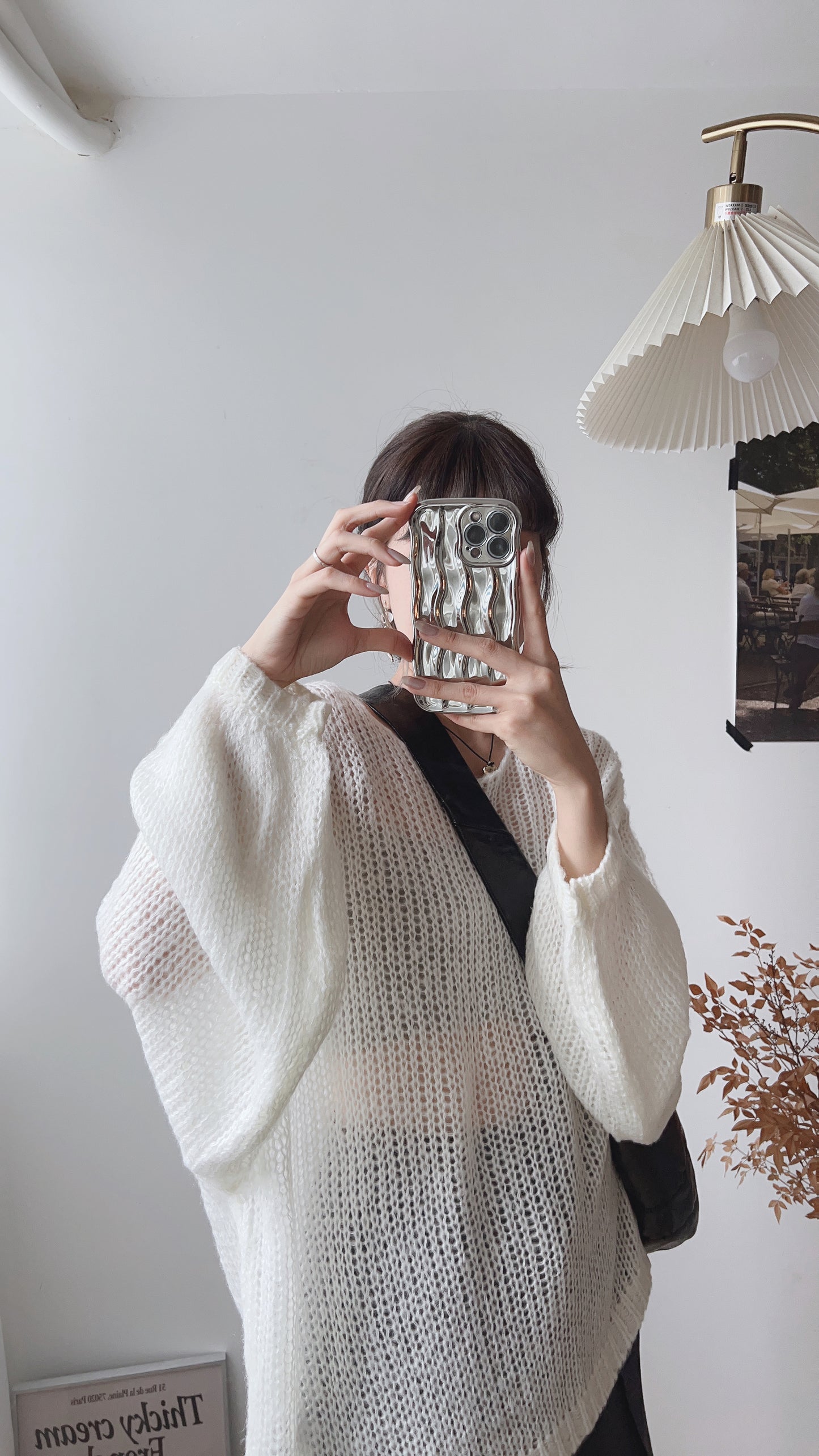 Mohair oversized top/ white