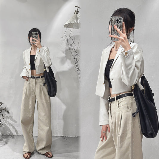 [現貨/預訂] Cropped blazer / beige