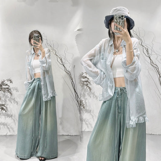 [ 選色困難症！] Candy See through Shirt / blue