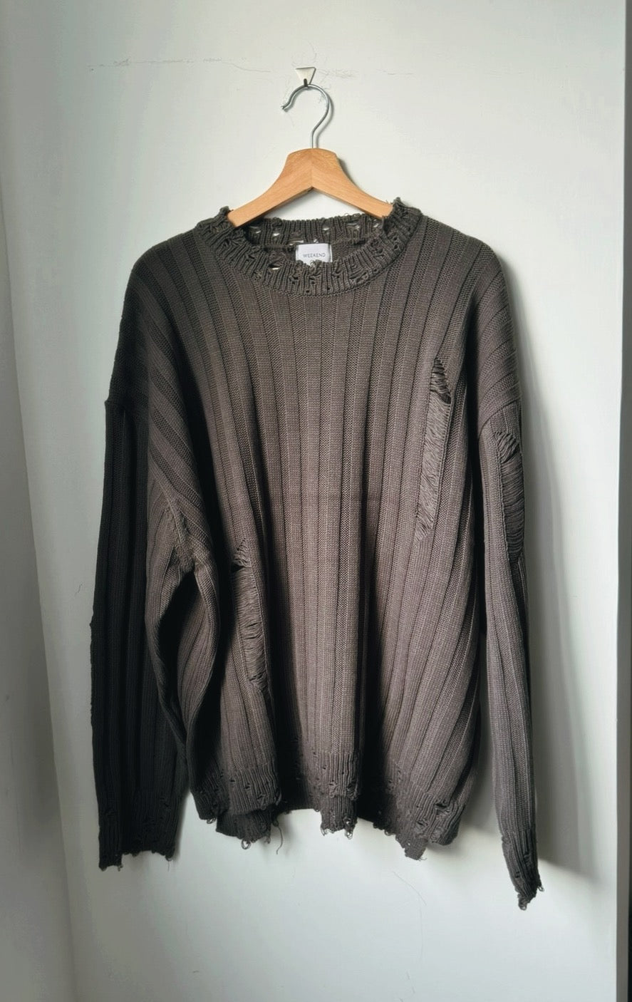 [Grange Style ! ] Destory Knitted Sweater - Grey