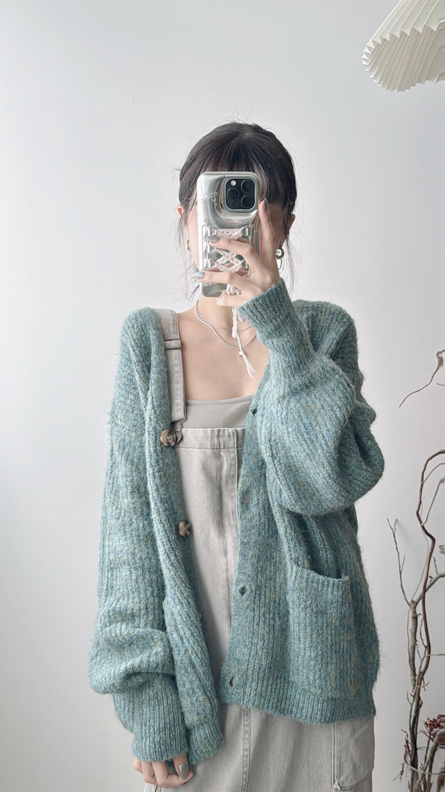 [ ✨colorful spring! ] Libby Mixed-color cardigan/ blue