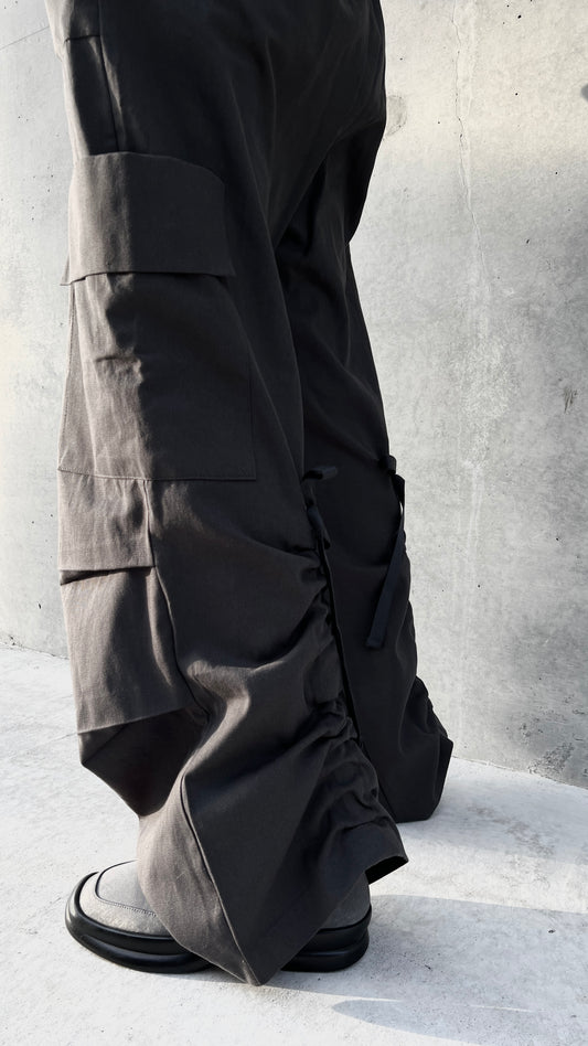 【一日限定價！】Back ribbon cargo pants/ grey