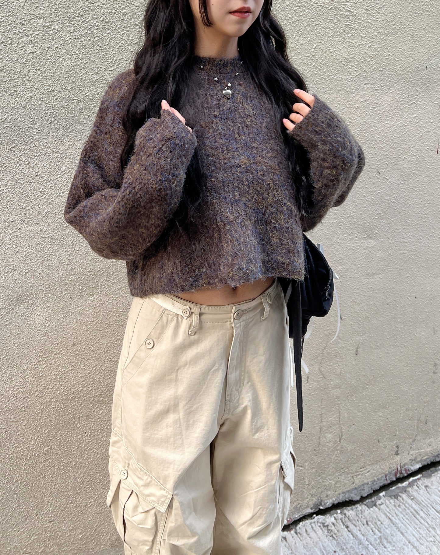 Mix Knit Top / Brown