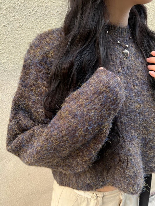 Mix Knit Top / Brown