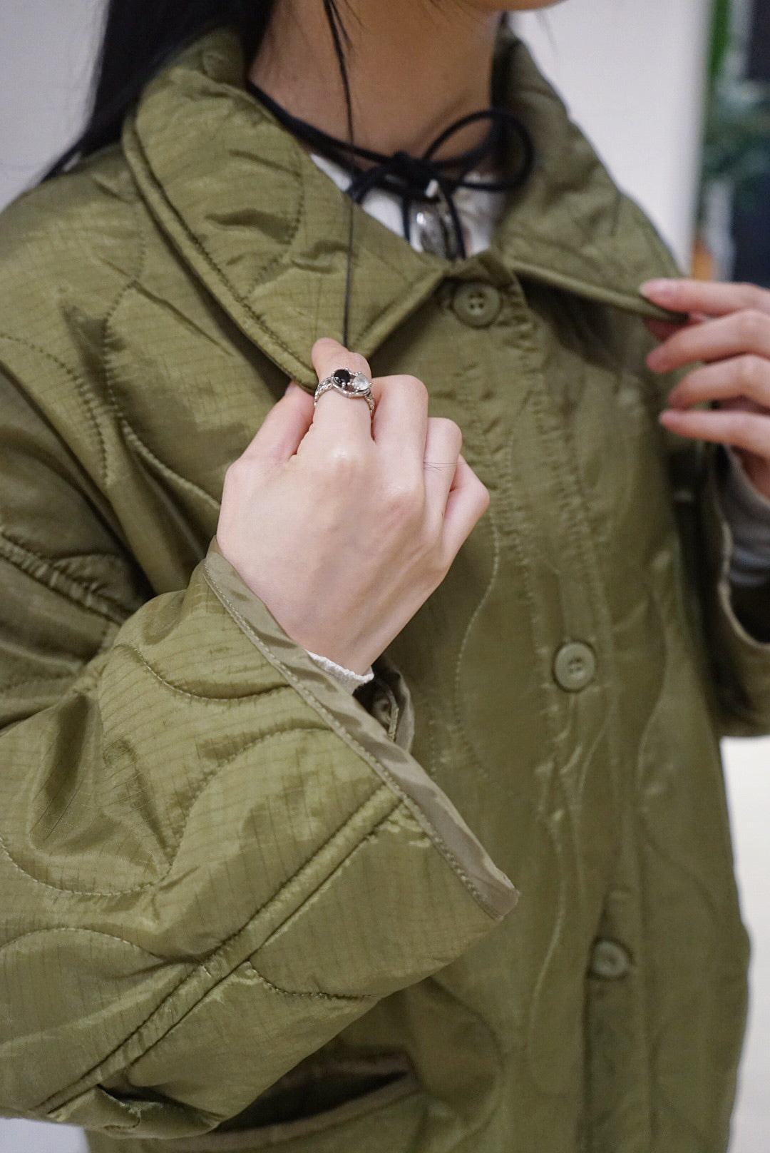 【日系感 UPUPUP!🎀】Padded worker jacket - Olive