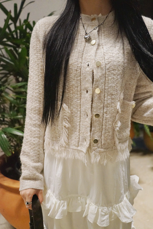 【🧧新年拜年必入手！】Like tweed cardigan/ Ivory