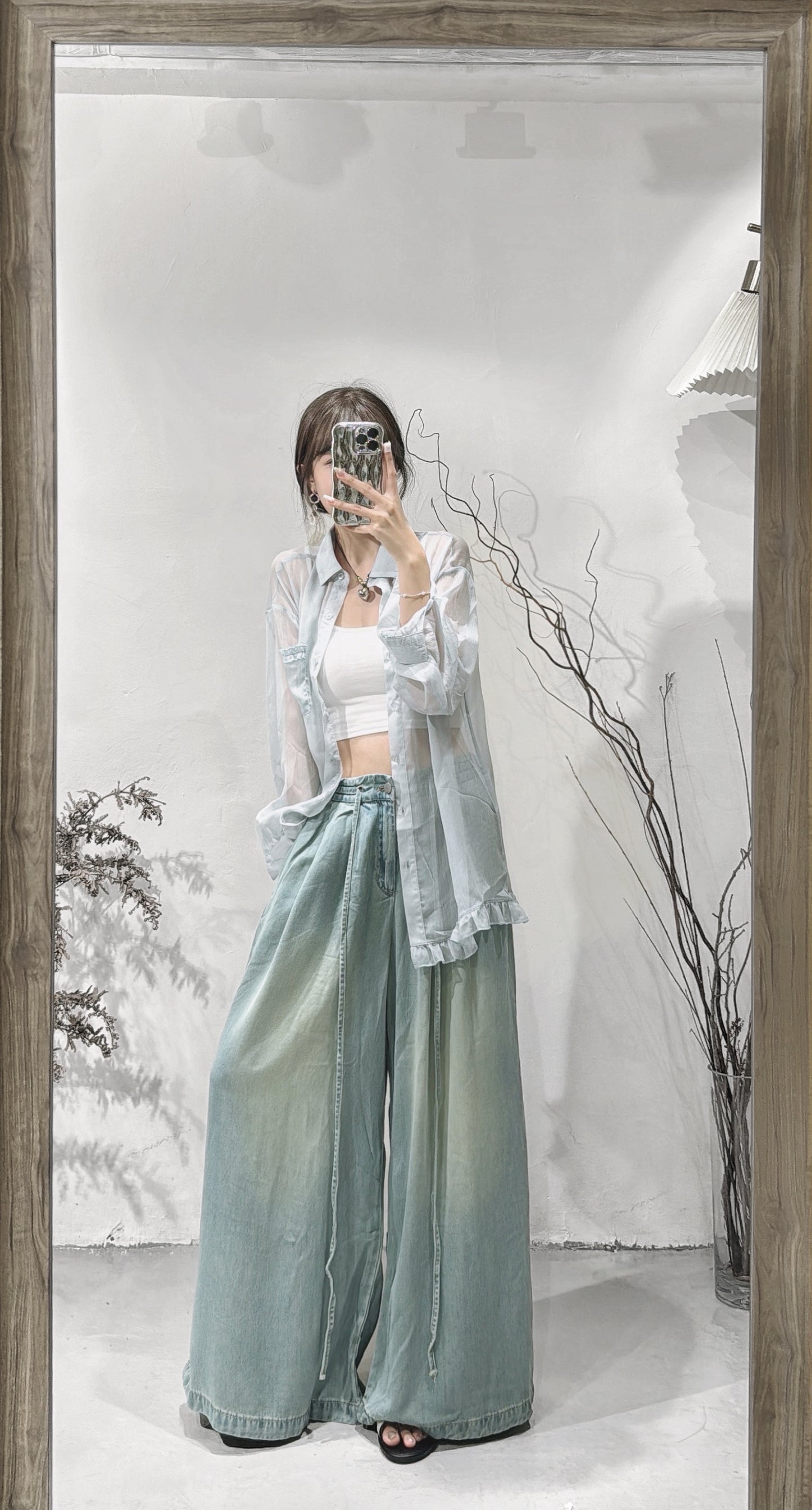 [ set price! ] candy see through shirt + wally pants