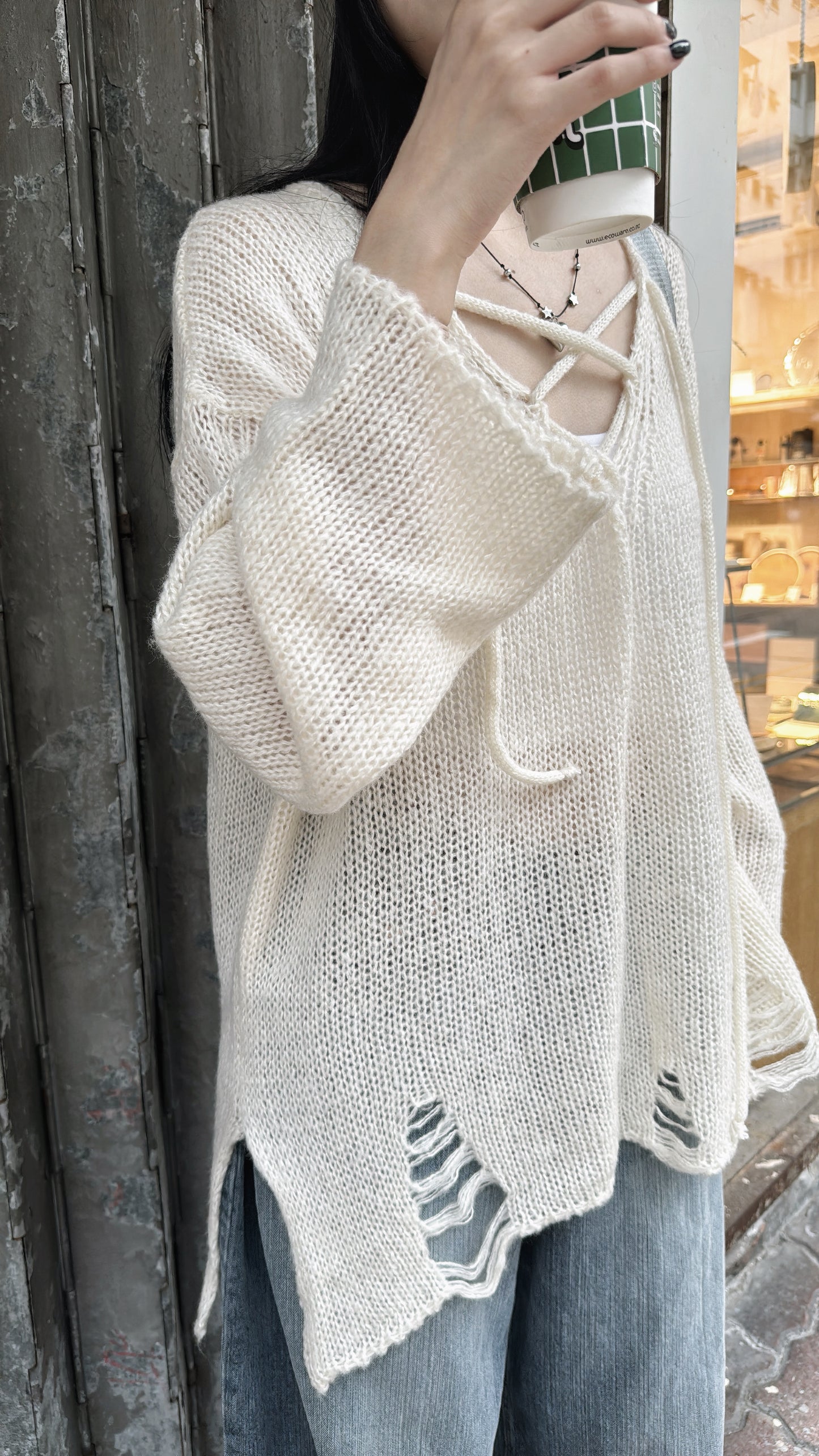 【極極極大推！】Mohair knit top  🩶