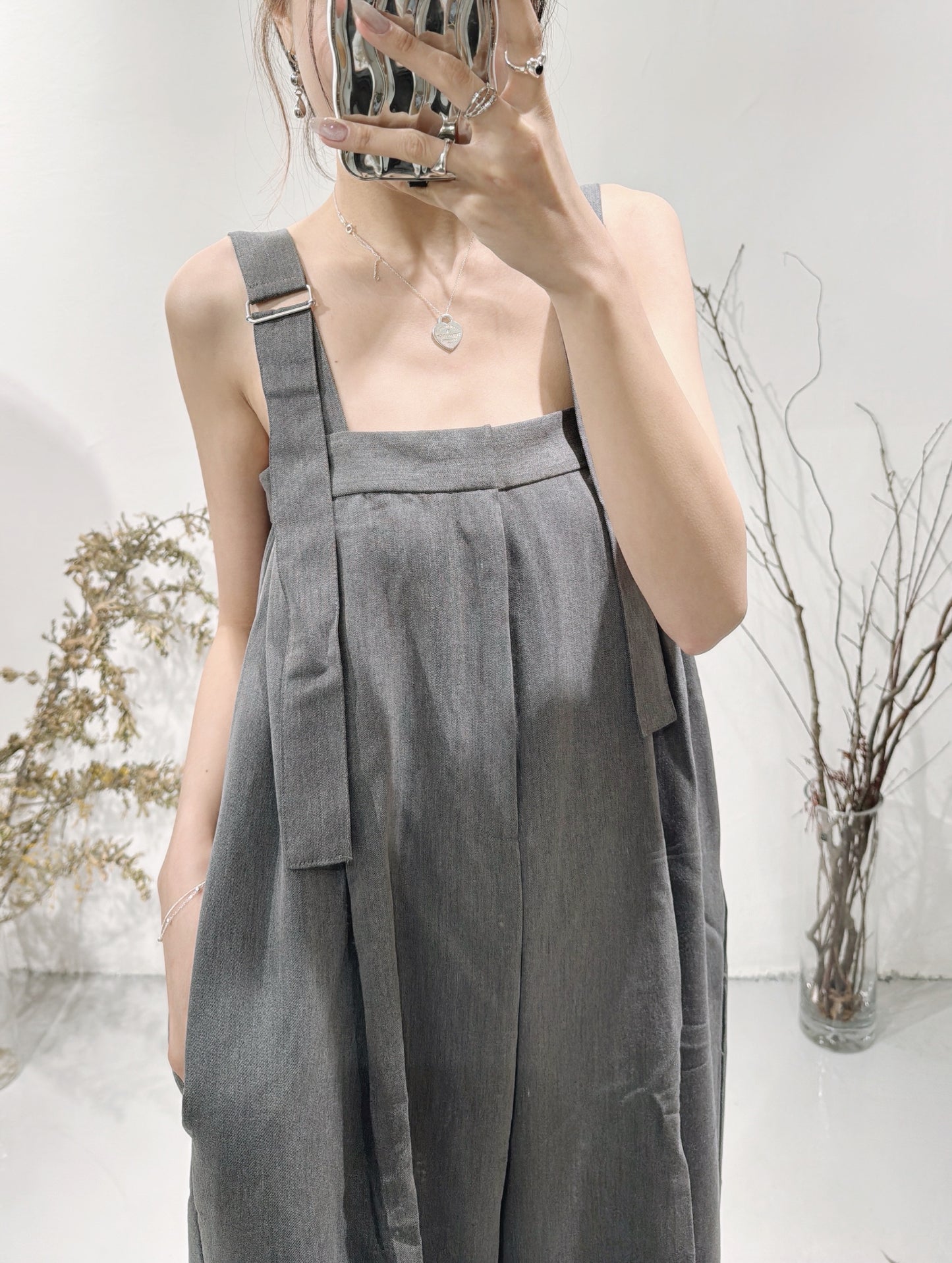 【超顯高！】Yura overalls/ charcoal