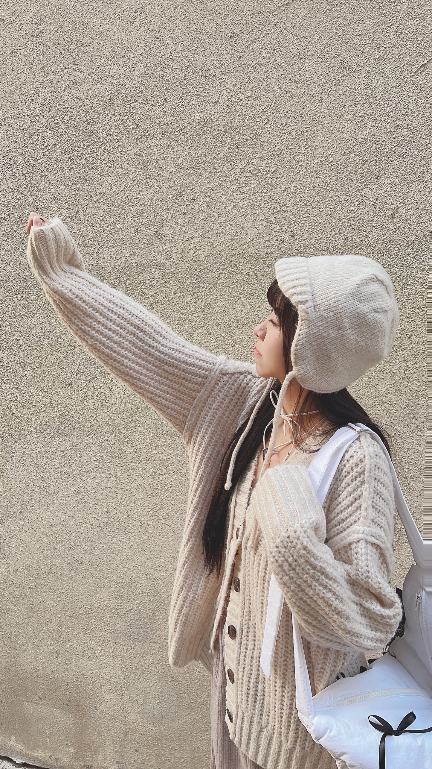 【✨店主PICKS!】 Y collar knit outer / ivory