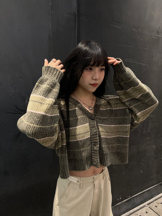 (Super comfy!) Corduroy striped outer/ olive