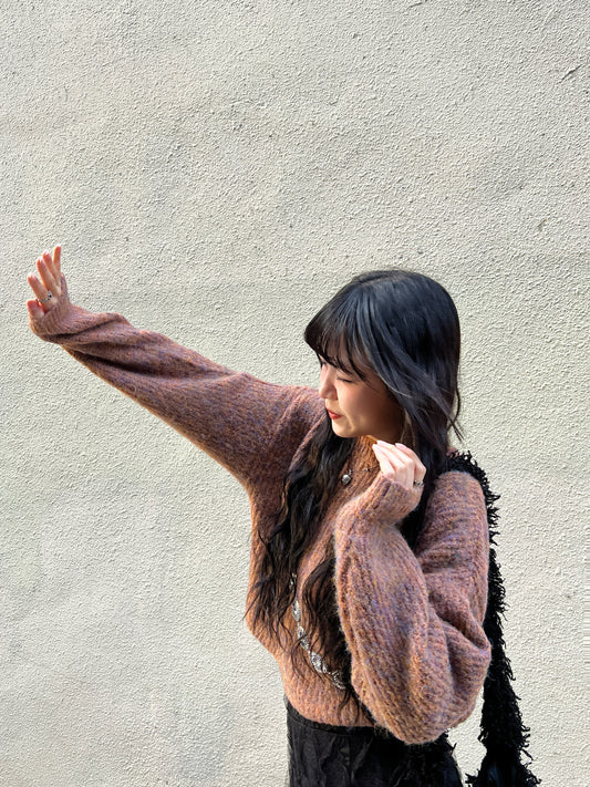 Mix Knit Top / Orange