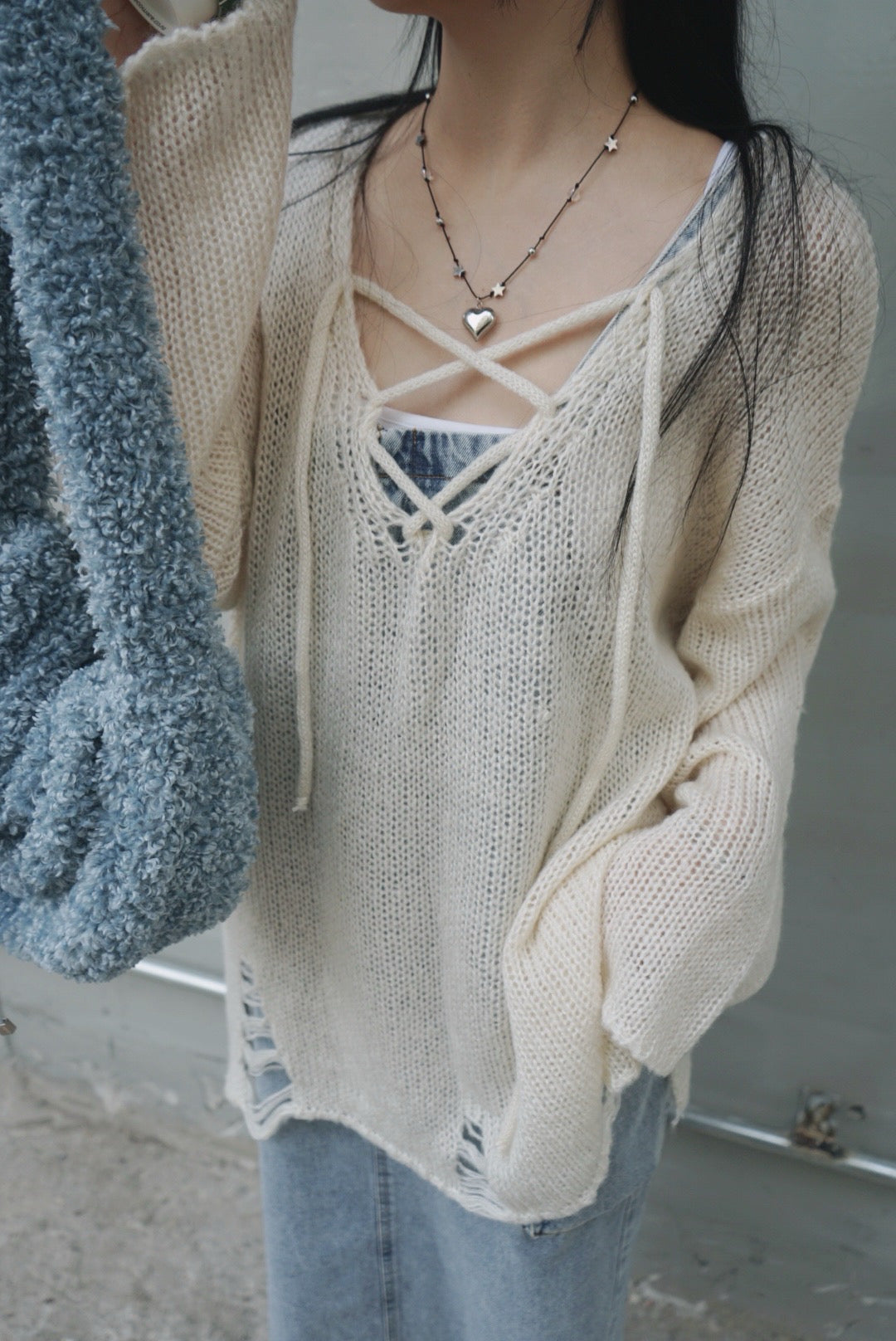 【極極極大推！】Mohair knit top  🩶