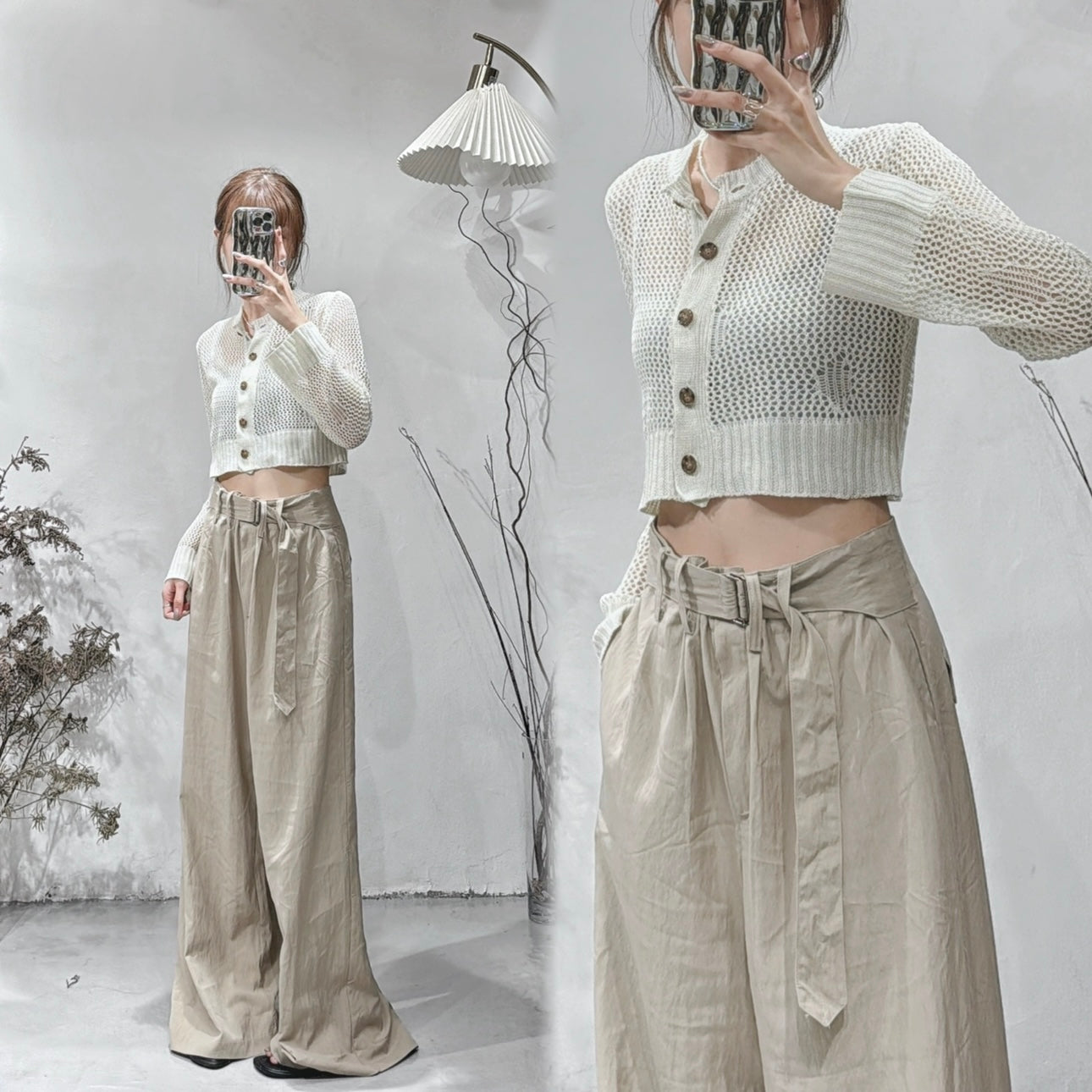 [ 早秋必收款！] cropped damaged knit outer/ ivory