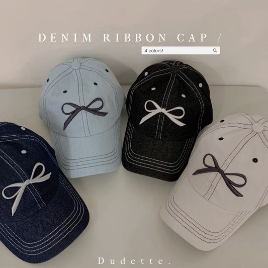 【顯臉小！】denim ribbon hat/ 4 colors