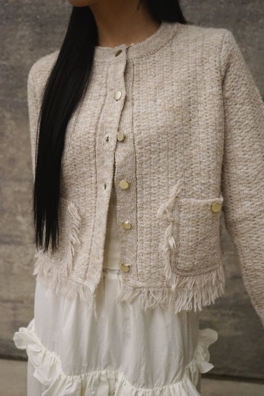 【🧧新年拜年必入手！】Like tweed cardigan/ Ivory