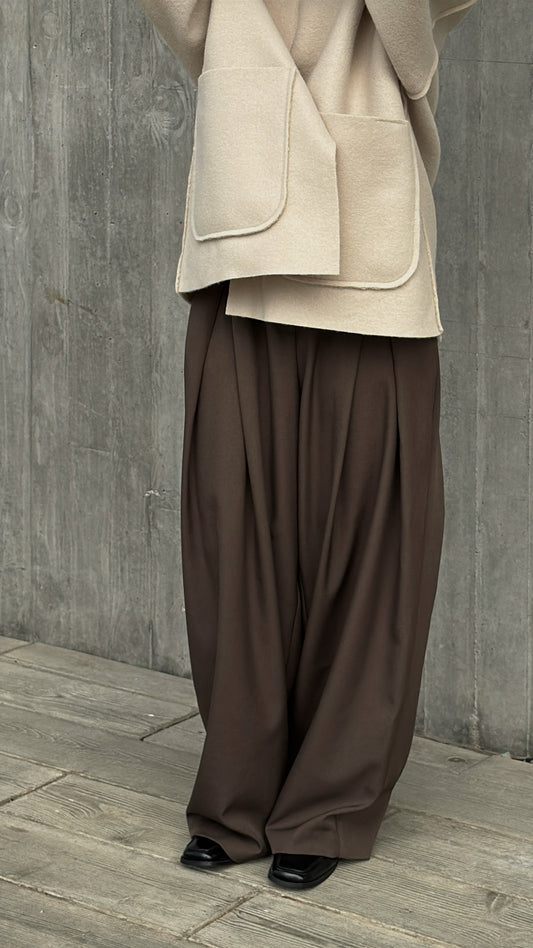 [ must have 的西褲！店主愛死了！] wrapped pants / brown