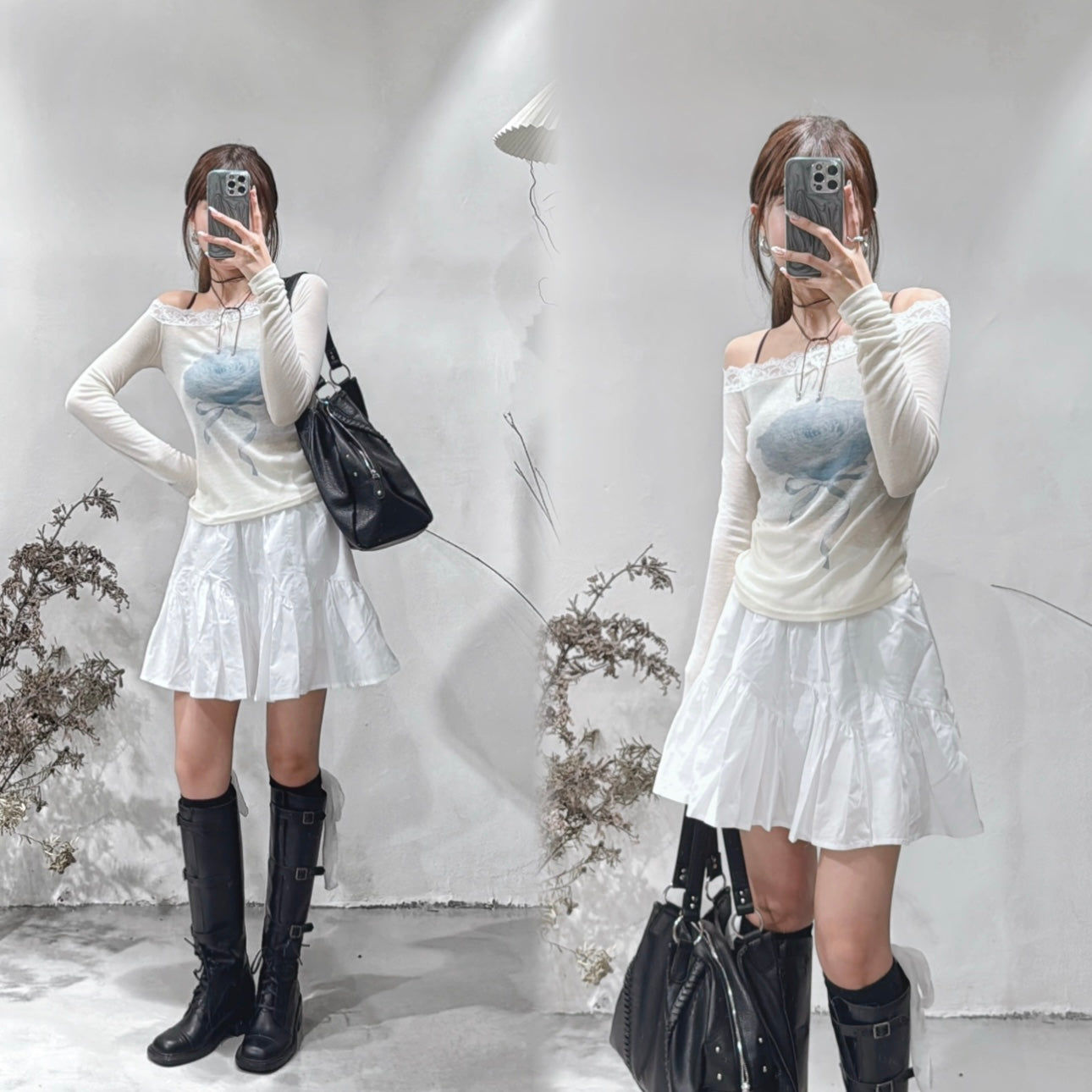 [直播92折適用!] off shoulder rose long sleeve/ ivory