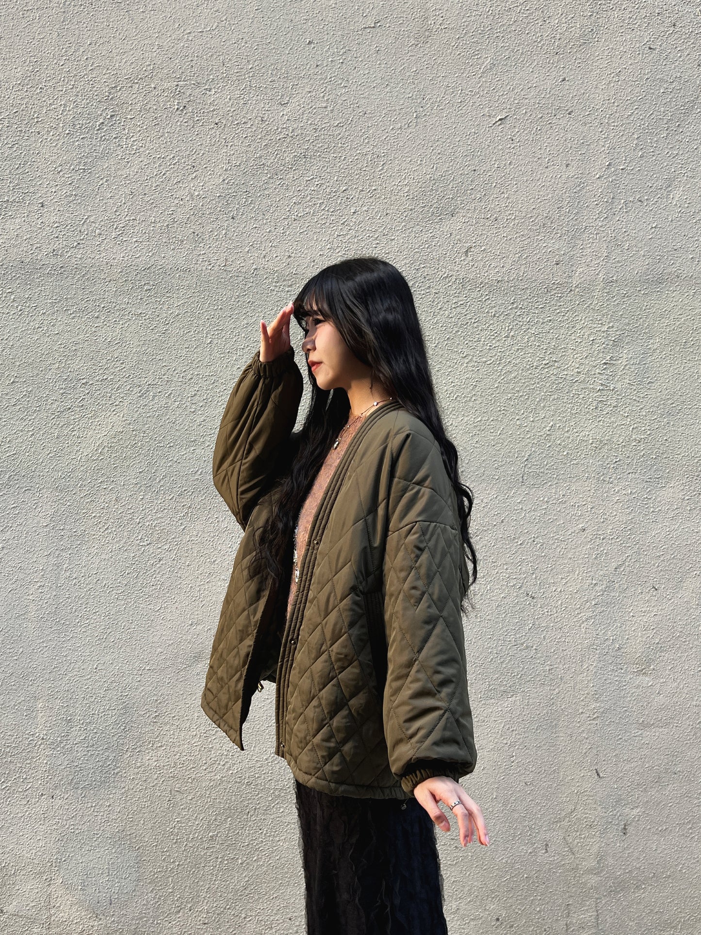 Kimono padded jacket / Green