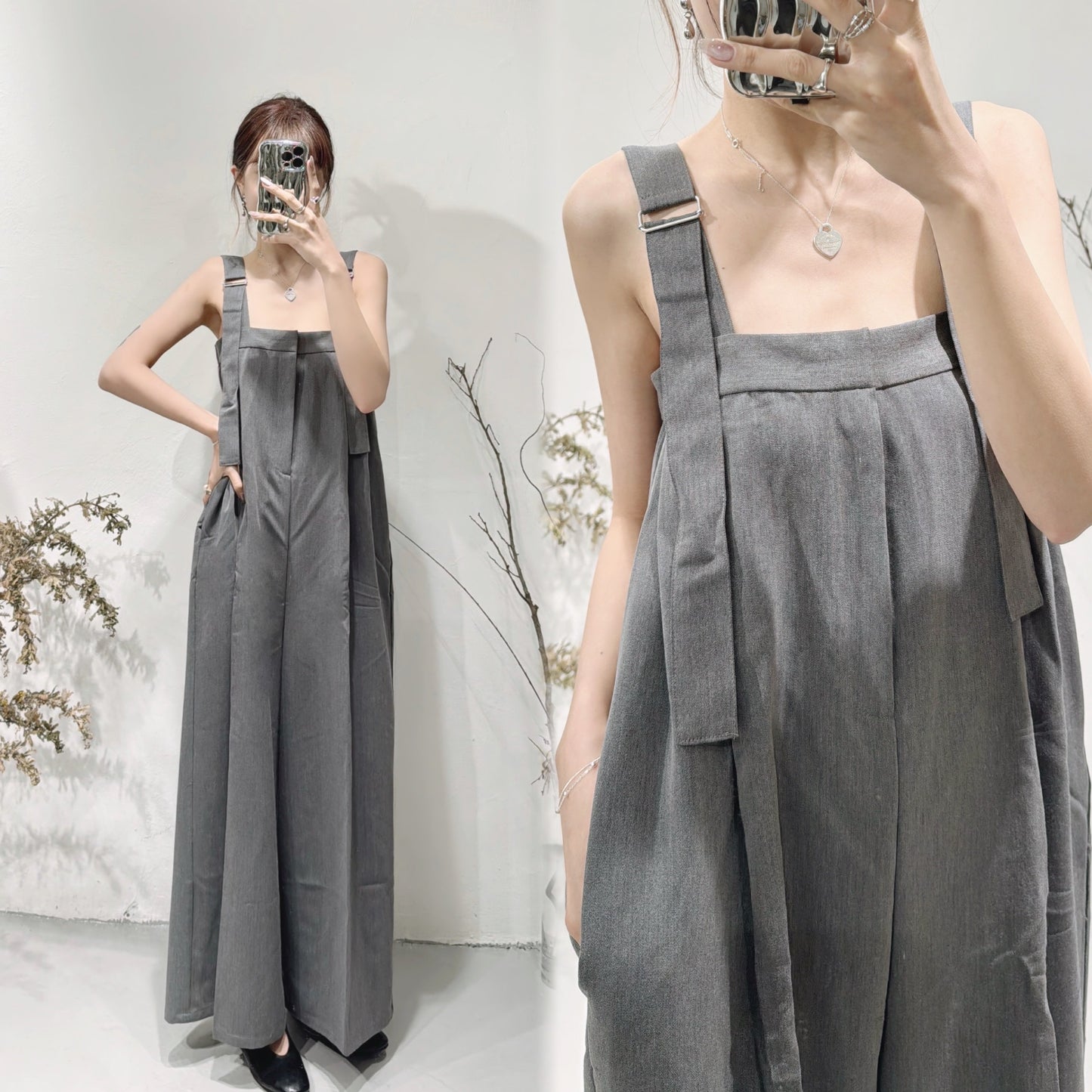 【超顯高！】Yura overalls/ charcoal