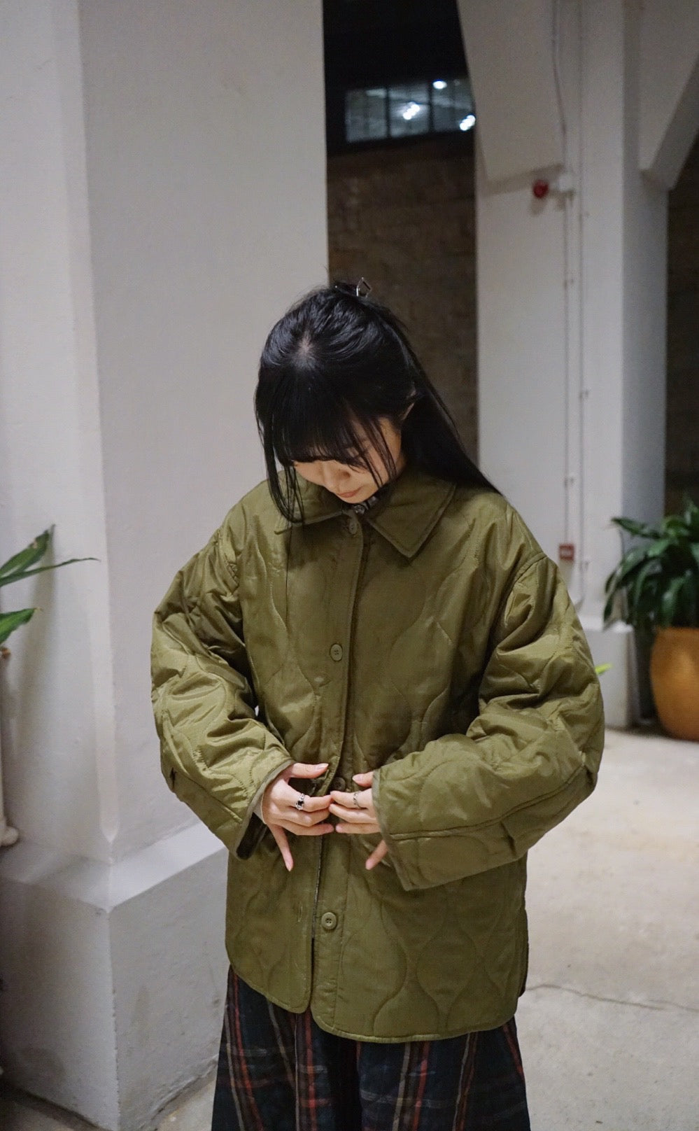 【日系感 UPUPUP!🎀】Padded worker jacket - Olive