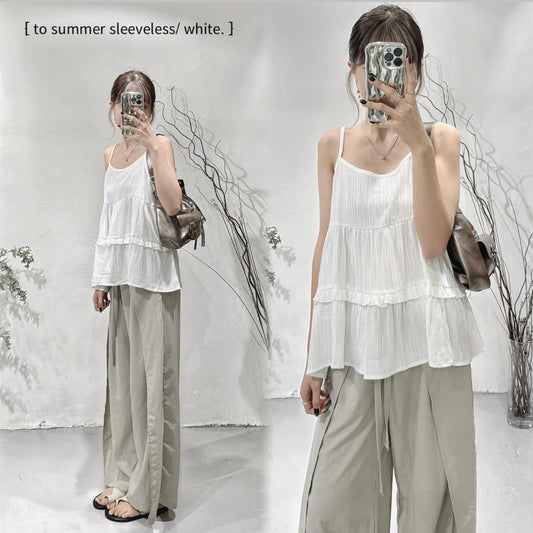 [ 大愛！] to summer sleeveless/ white