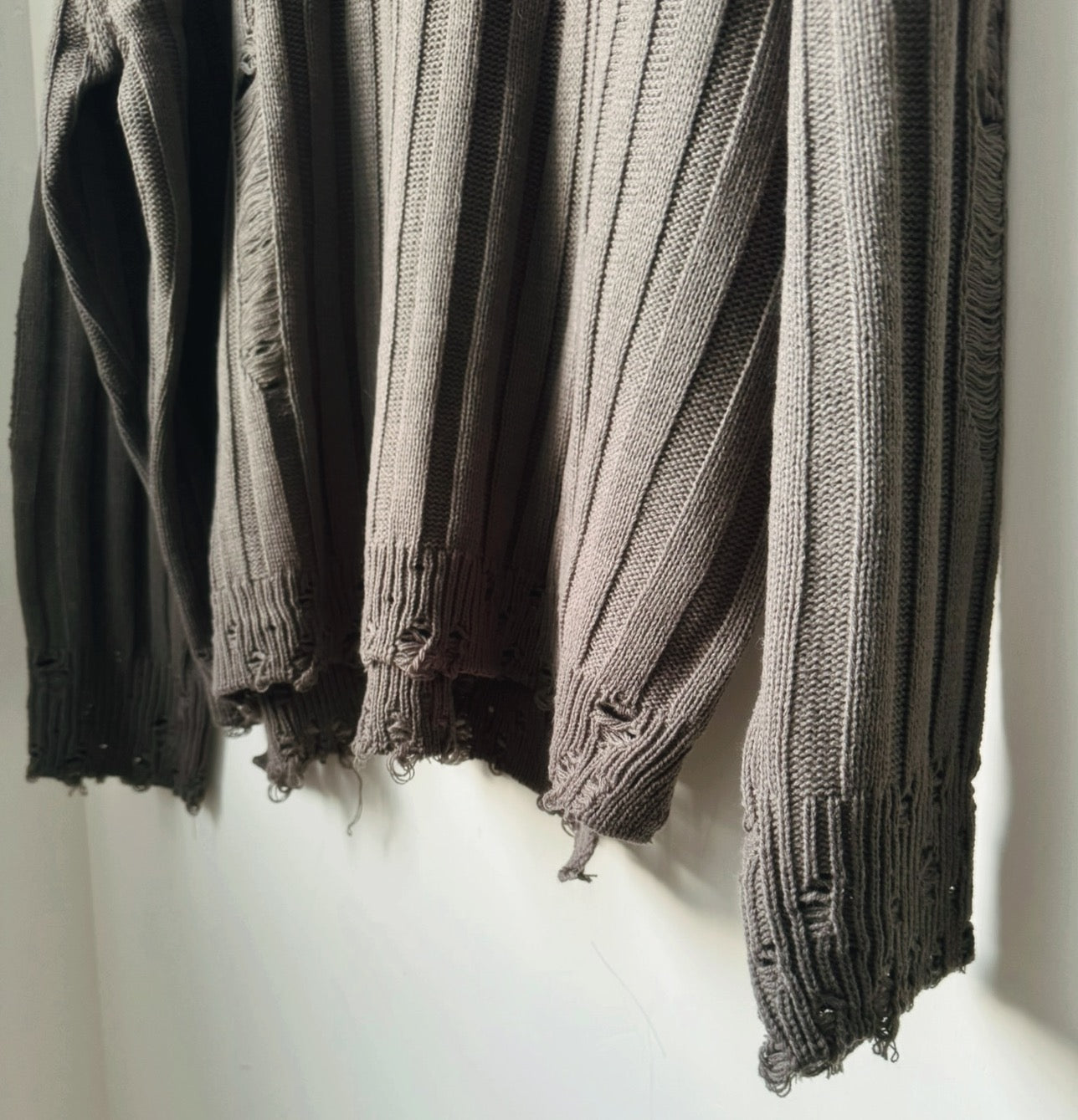 [Grange Style ! ] Destory Knitted Sweater - Grey