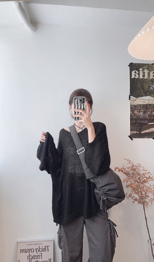 Mohair oversized top/ black