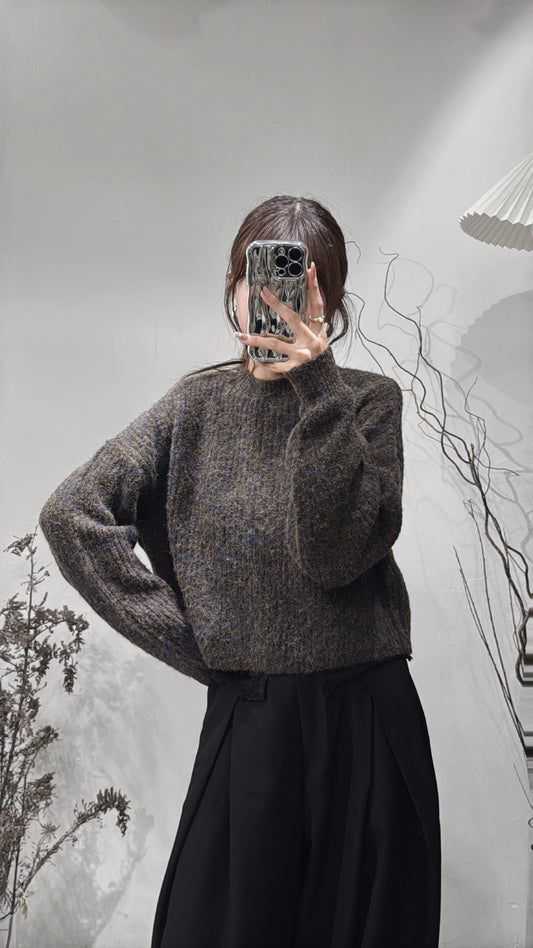 Mix Knit Top / Brown