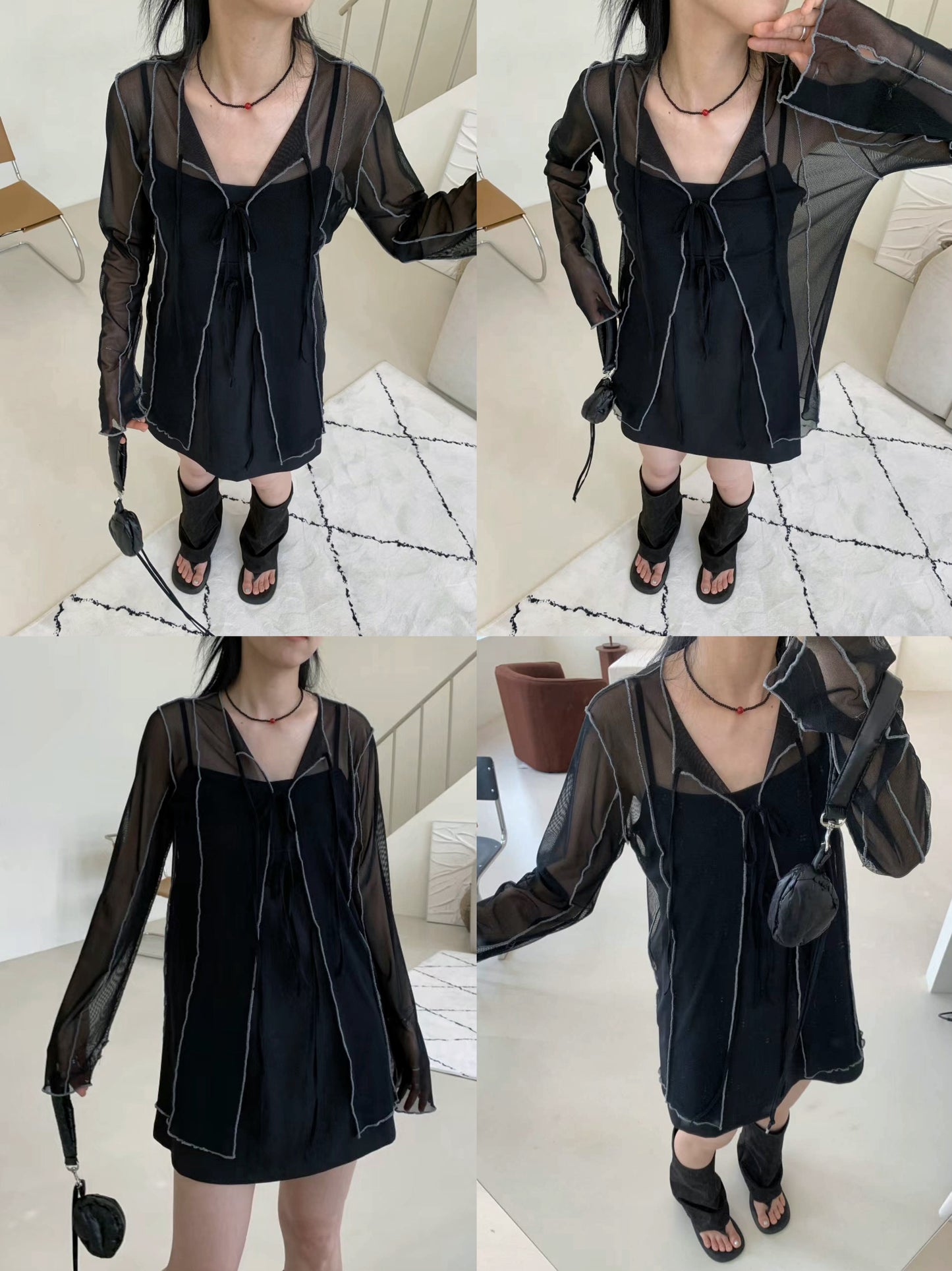 See through 2-ways onda top / black