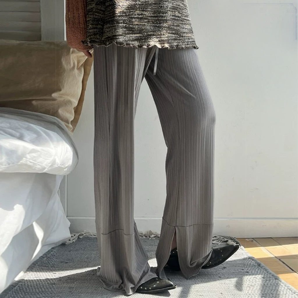 Flare side split pants / 3 colors