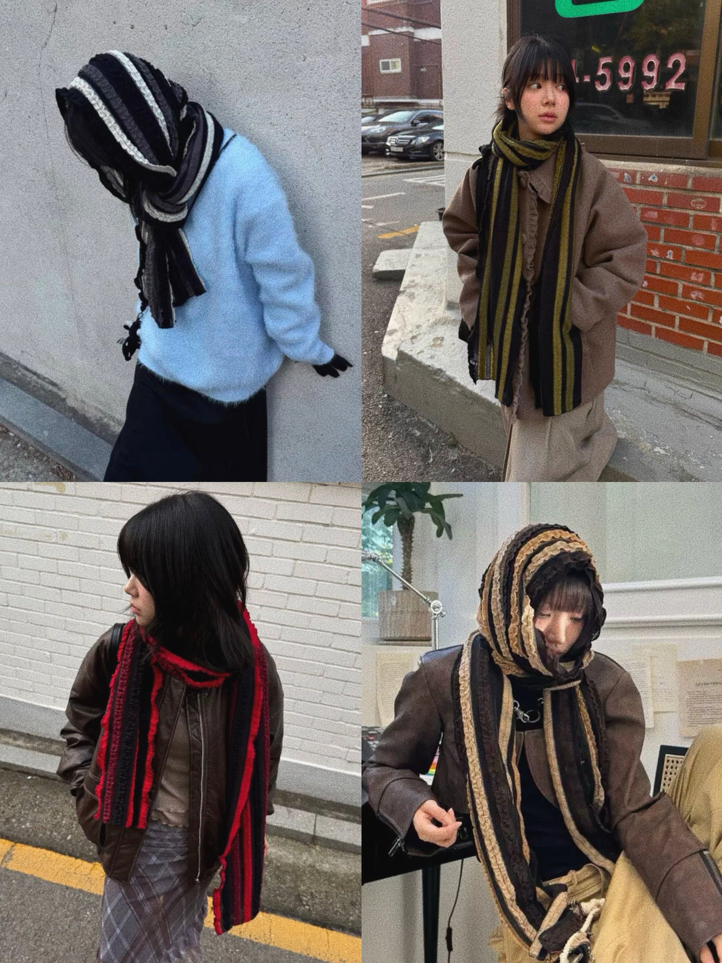 [ 少撞款！] lace ruffle scarf / 4 colors